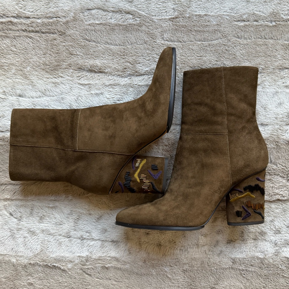 Donald J Pliner Women's Vantisp Kid Suede Boot Khaki Size 9.5 - Picture 4 of 16